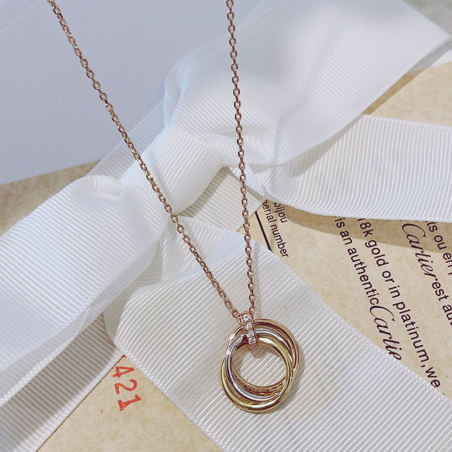 [Shinejoy]TRINITY NECKLACE GOLD  DIAMONDS