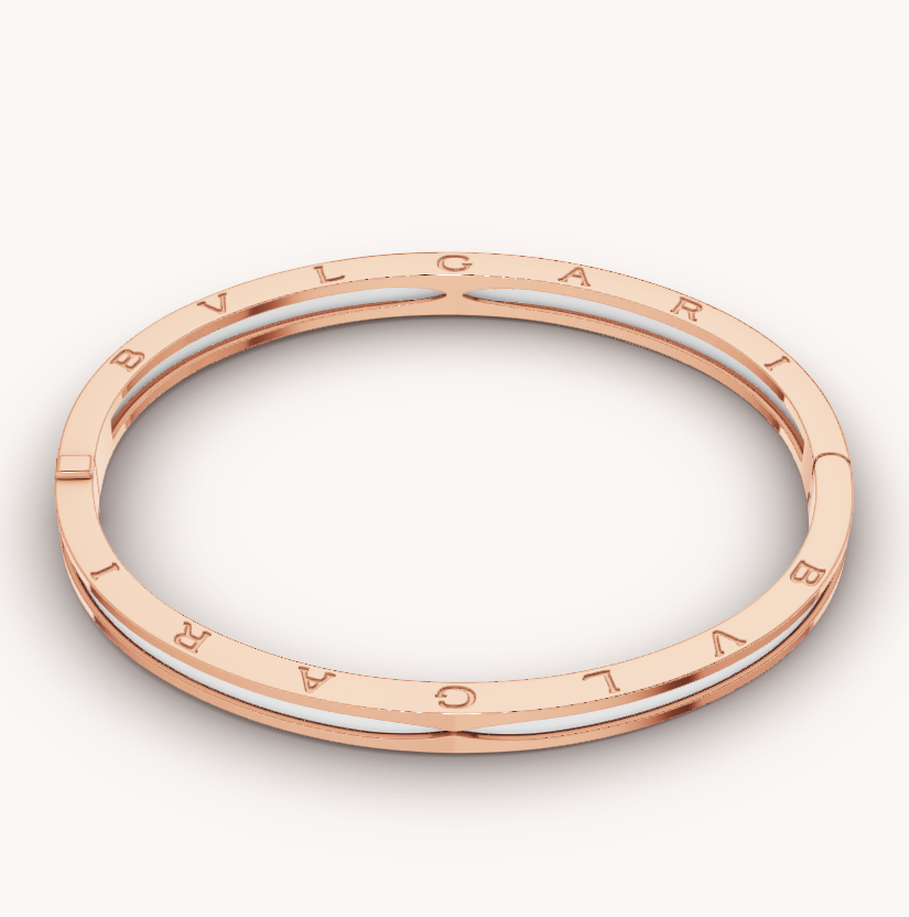 [Shinejoy]ZERO 1 PINK GOLD WITH WHITE CERAMIC BRACELET