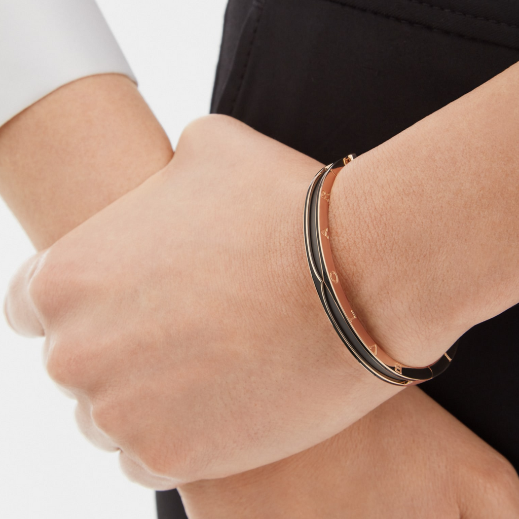 [Shinejoy]ZERO 1 PINK GOLD WITH MATTE BLACK CERAMIC BRACELET