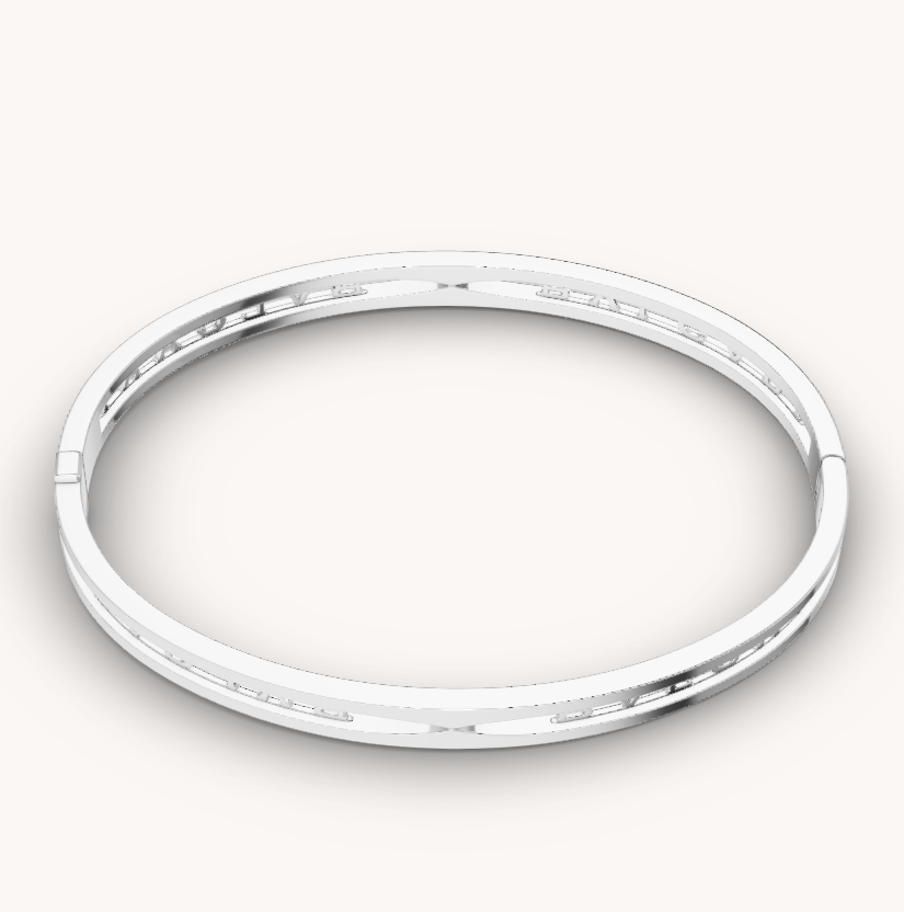 [Shinejoy]ZERO 1 SPIRAL LOGO SILVER BRACELET