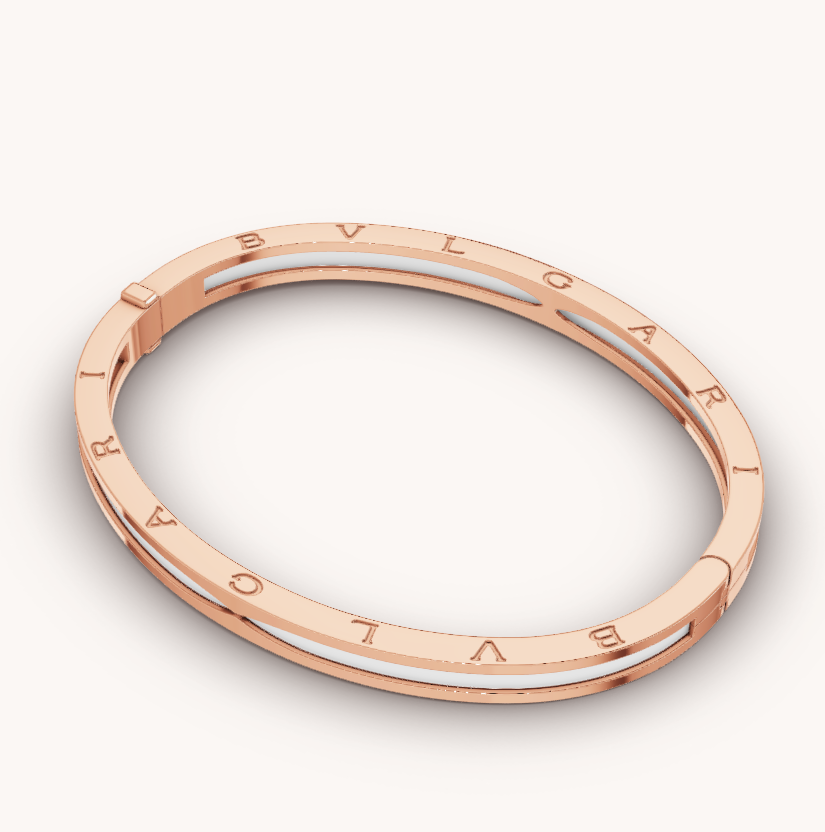 [Shinejoy]ZERO 1 PINK GOLD WITH WHITE CERAMIC BRACELET