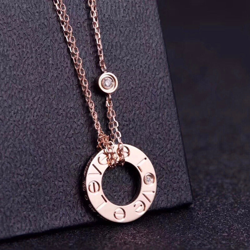 [Shinejoy]LOVE NECKLACE 16MM 2 DIAMONDS