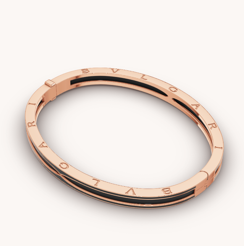 [Shinejoy]ZERO 1 PINK GOLD WITH MATTE BLACK CERAMIC BRACELET