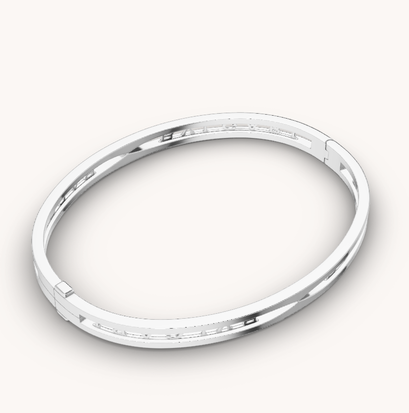 [Shinejoy]ZERO 1 SPIRAL LOGO SILVER BRACELET