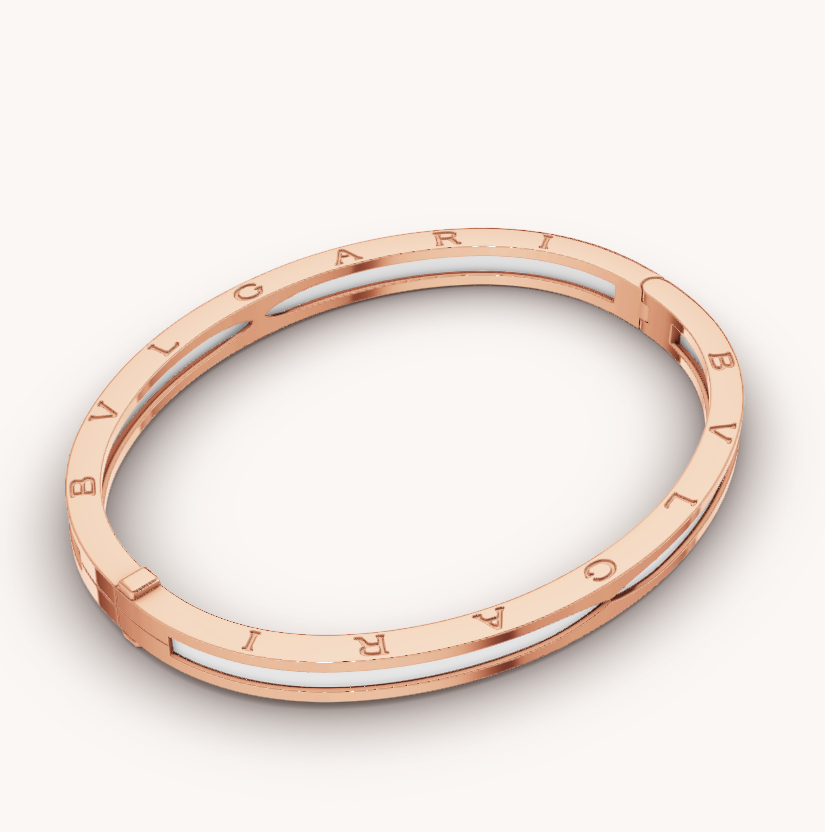 [Shinejoy]ZERO 1 PINK GOLD WITH WHITE CERAMIC BRACELET