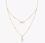 [Shinejoy]MS Double-Circle Full-Diamond Necklace