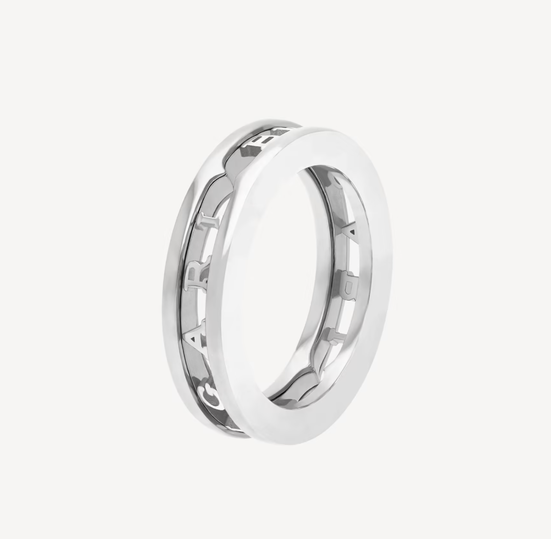 [Shinejoy]ZERO 1 ONE-BAND WITH OPENWORK LOGO SPIRAL RING