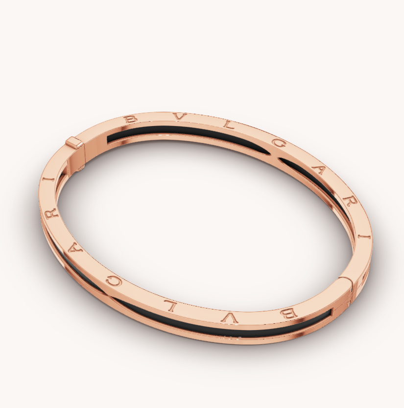 [Shinejoy]ZERO 1 PINK GOLD WITH BLACK CERAMIC BRACELET