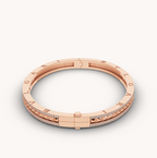 [Shinejoy]ZERO 1 SPIRAL AND PAVED DIAMOND PINK GOLD BRACELET