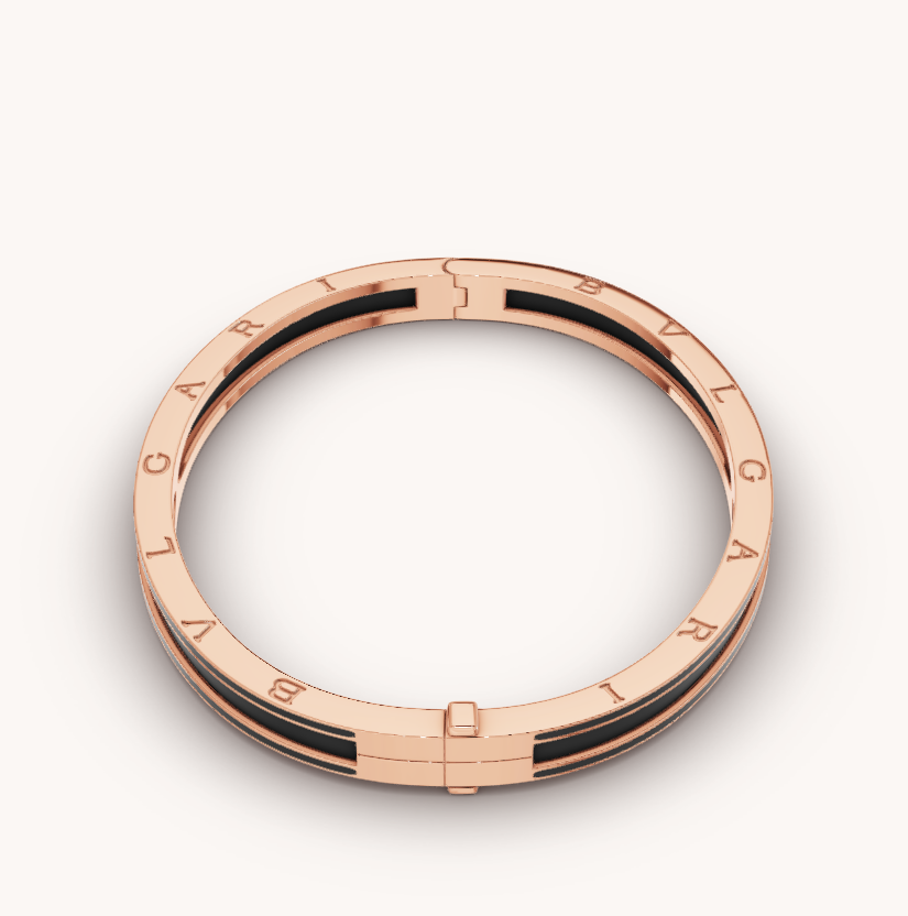 [Shinejoy]ZERO 1 PINK GOLD WITH MATTE BLACK CERAMIC BRACELET