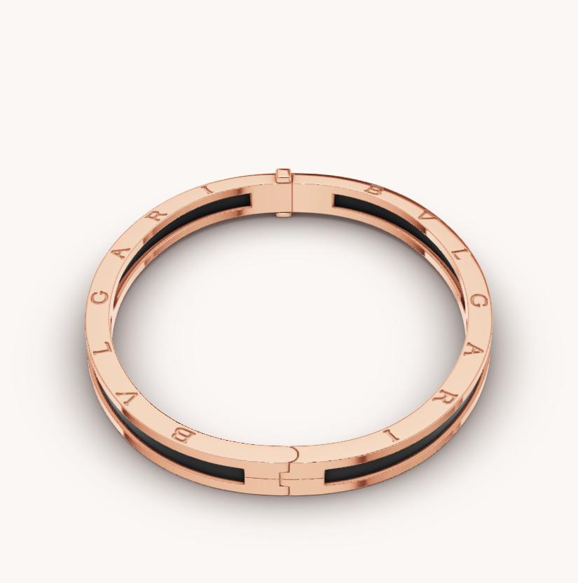 [Shinejoy]ZERO 1 PINK GOLD WITH BLACK CERAMIC BRACELET