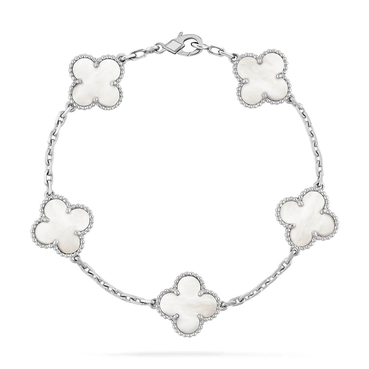[⭐Shinejoy]CLOVER WHITE PEARL MOP 5 MOTIF BRACELET COLLECTION