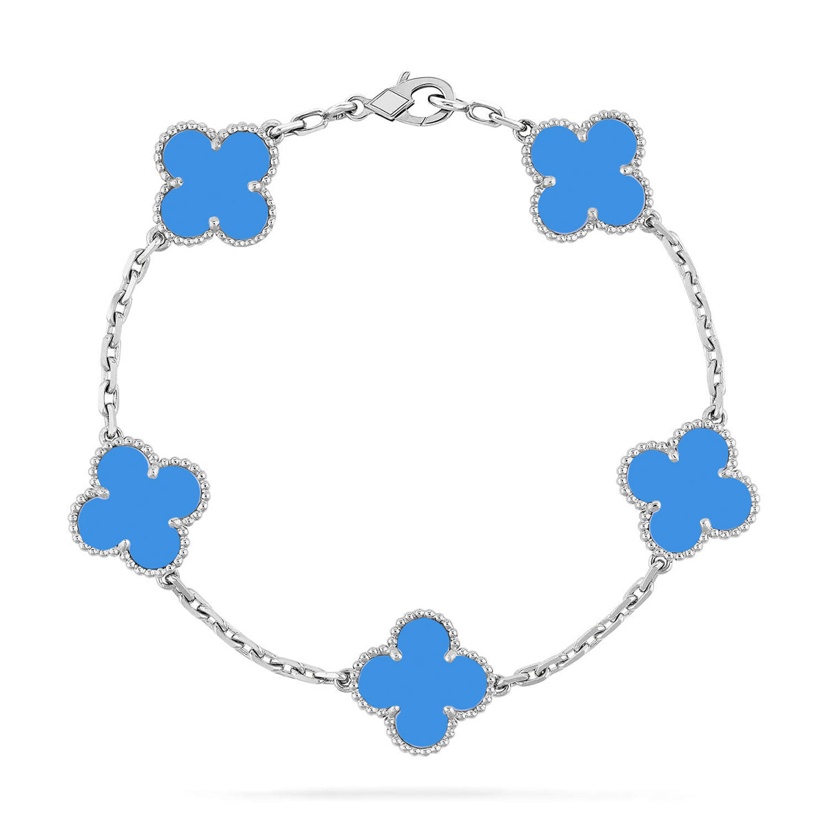 [⭐Shinejoy] CLOVER 5 MOTIF BLUE AGATE BRACELET COLLECTION