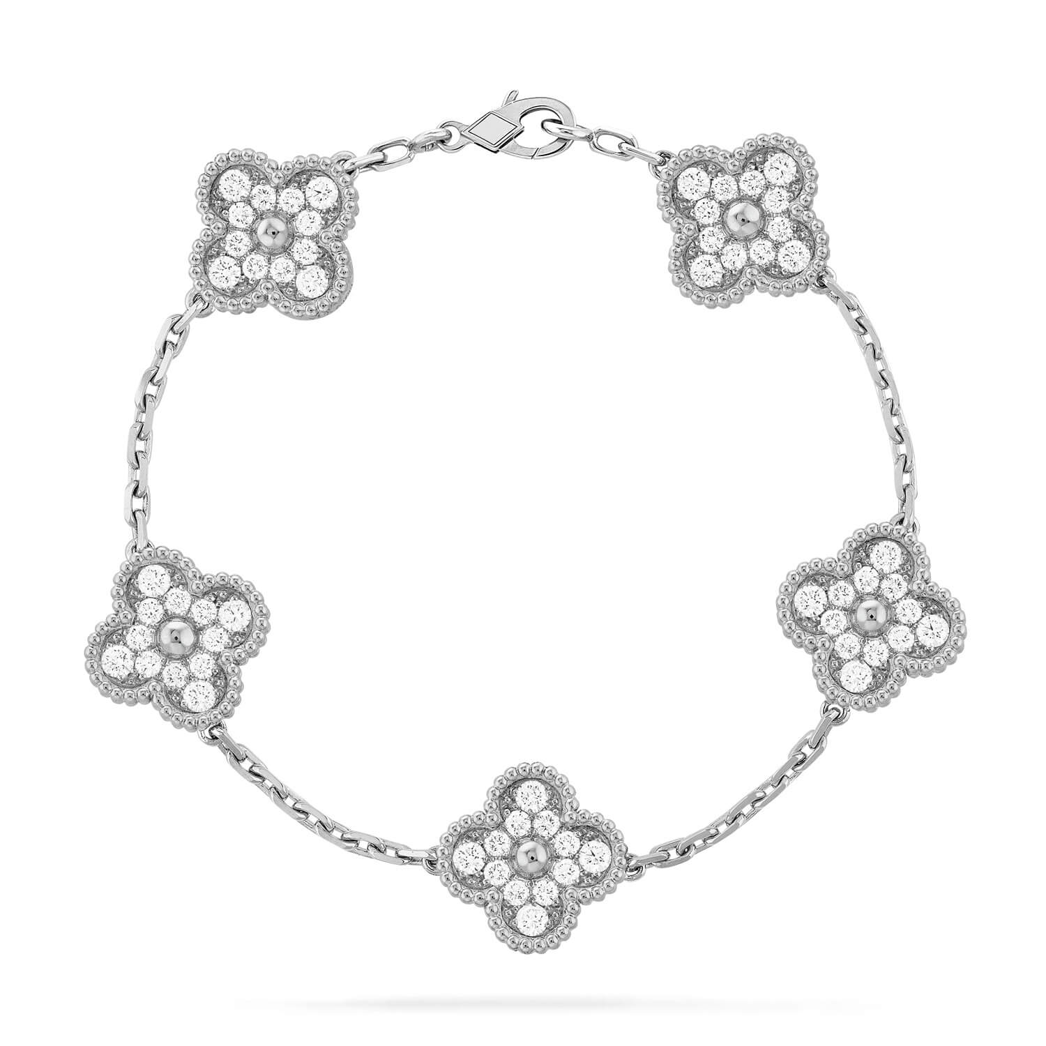 [⭐Shinejoy] CLOVER 5 MOTIF FULL DIAMOND BRACELET COLLECTION