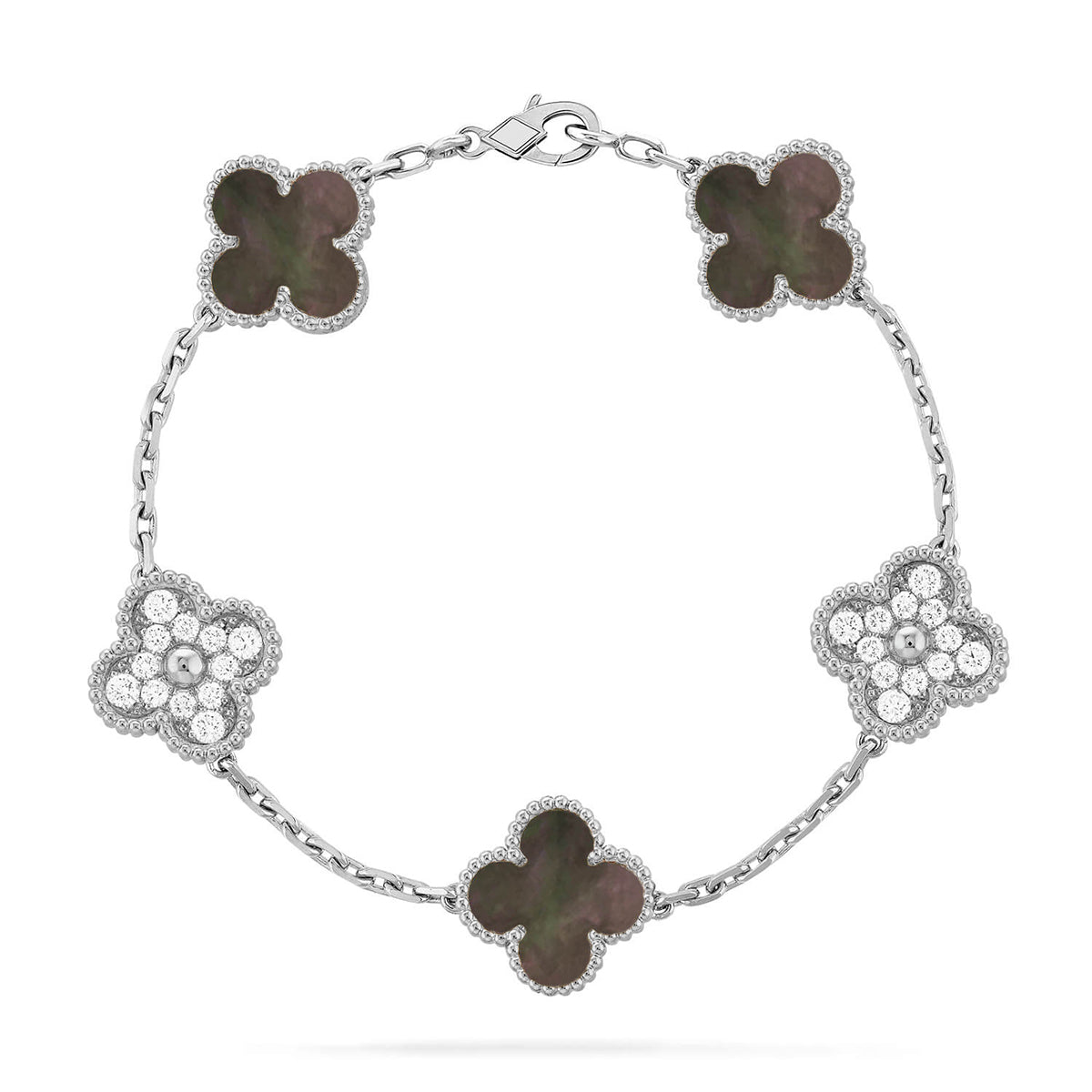 [⭐Shinejoy] CLOVER 5 MOTIF GRAY MOP BRACELET COLLECTION
