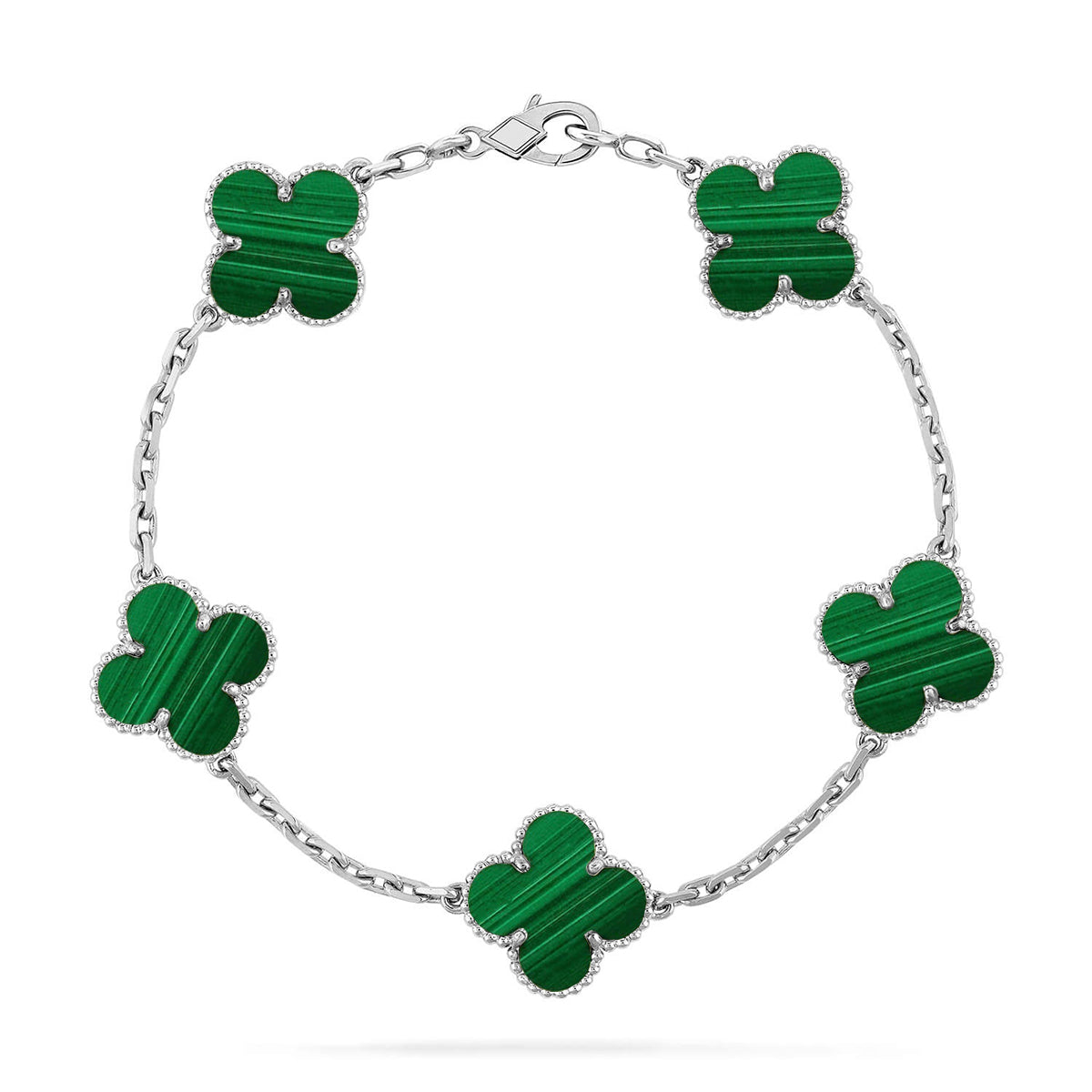 [⭐Shinejoy] CLOVER 5 MOTIF MALACHITE BRACELET COLLECTION