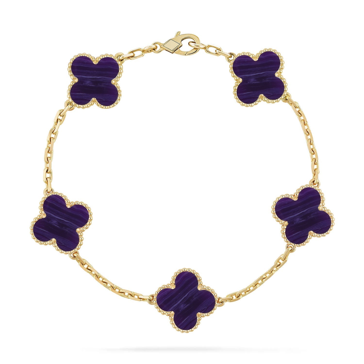 [⭐Shinejoy]CLOVER 5 MOTIF PURPLE STRIPES BRACELET COLLECTION