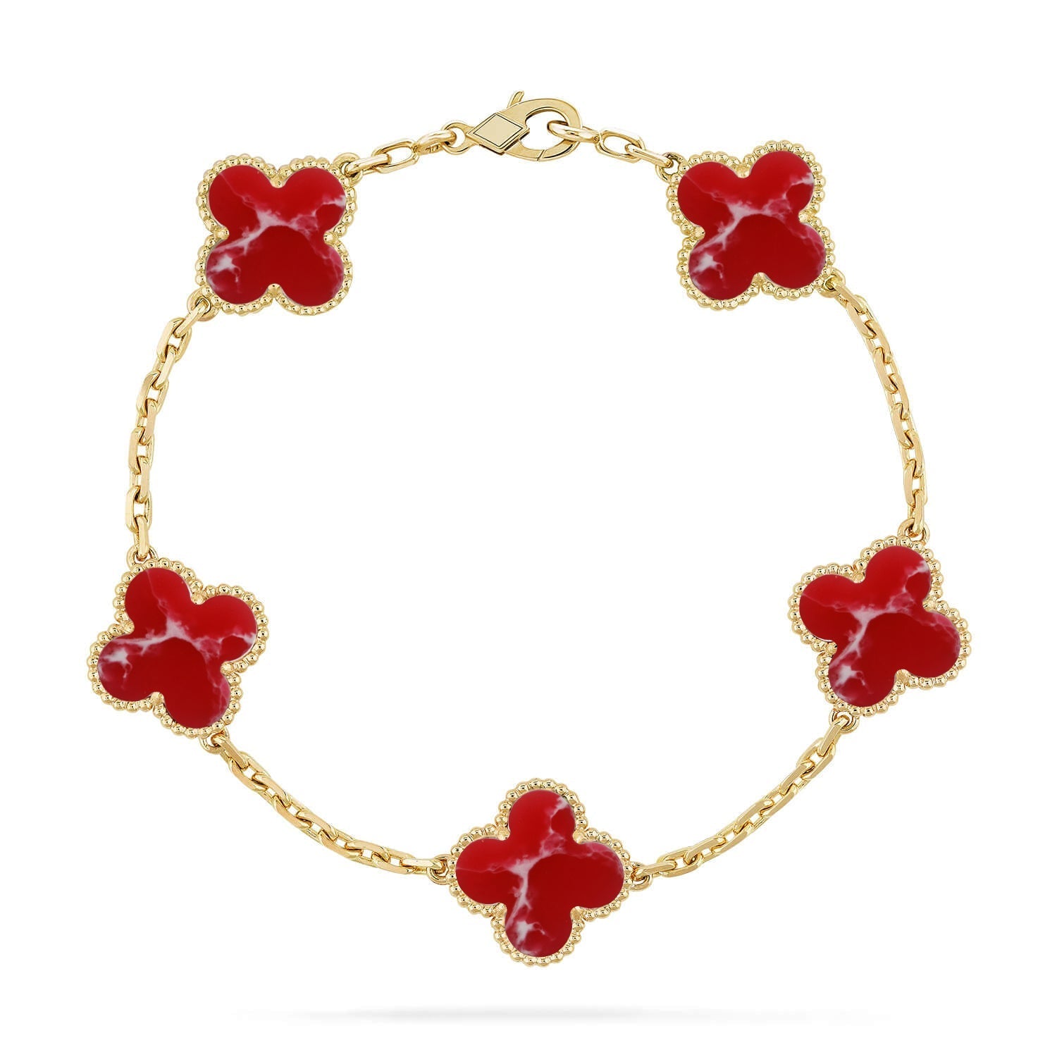 [⭐Shinejoy]CLOVER 5 MOTIF RED PATTERN BRACELET COLLECTION