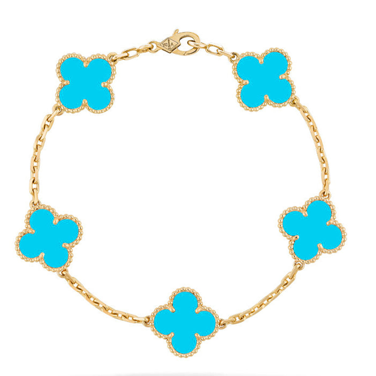 [⭐Shinejoy] CLOVER 5 MOTIF TURQUOISE BRACELET COLLECTION