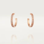 [Shinejoy]LOVE DIAMOND PINK GOLD HOOP EARRINGS