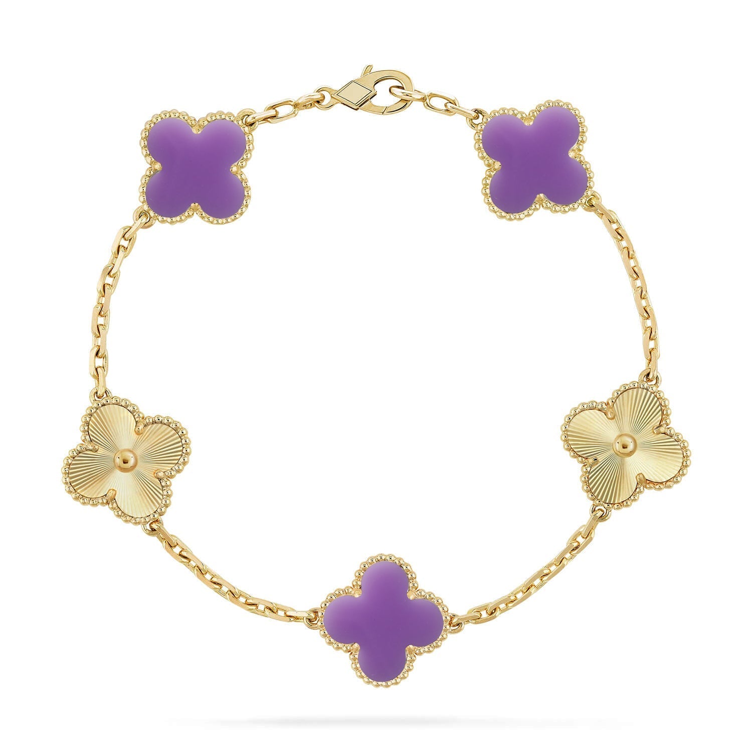 [⭐Shinejoy]CLOVER 5 MOTIF LIGHT PURPLE BRACELET COLLECTION