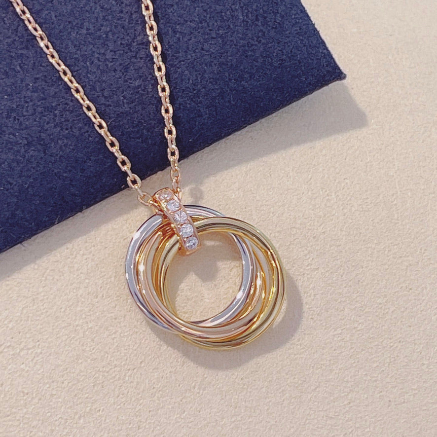 [Shinejoy]TRINITY NECKLACE GOLD  DIAMONDS