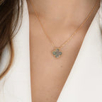 [Shinejoy]CLOVER 15MM  GRAY MOTHER OF PEARL NECKLACE