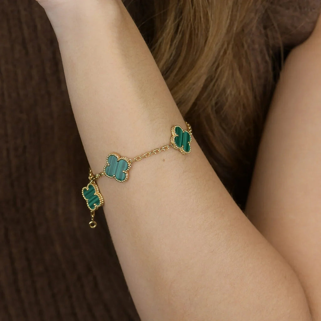 [⭐Shinejoy] COLLECTION DE BRACELETS EN MALACHITE À MOTIF CLOVER 5