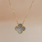 [Shinejoy]CLOVER 15MM  GRAY MOTHER OF PEARL NECKLACE