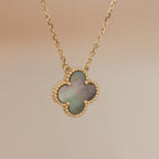 [Shinejoy]CLOVER 15MM  GRAY MOTHER OF PEARL NECKLACE