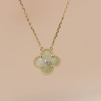 [Shinejoy]CLOVER 15MM DIAMOND GOLD MOTHER OF PEARL NECKLACE