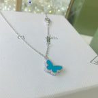 [Shinejoy]BUTTERFLY TURQUOISE BUTTERFLY BRACELET SILVER