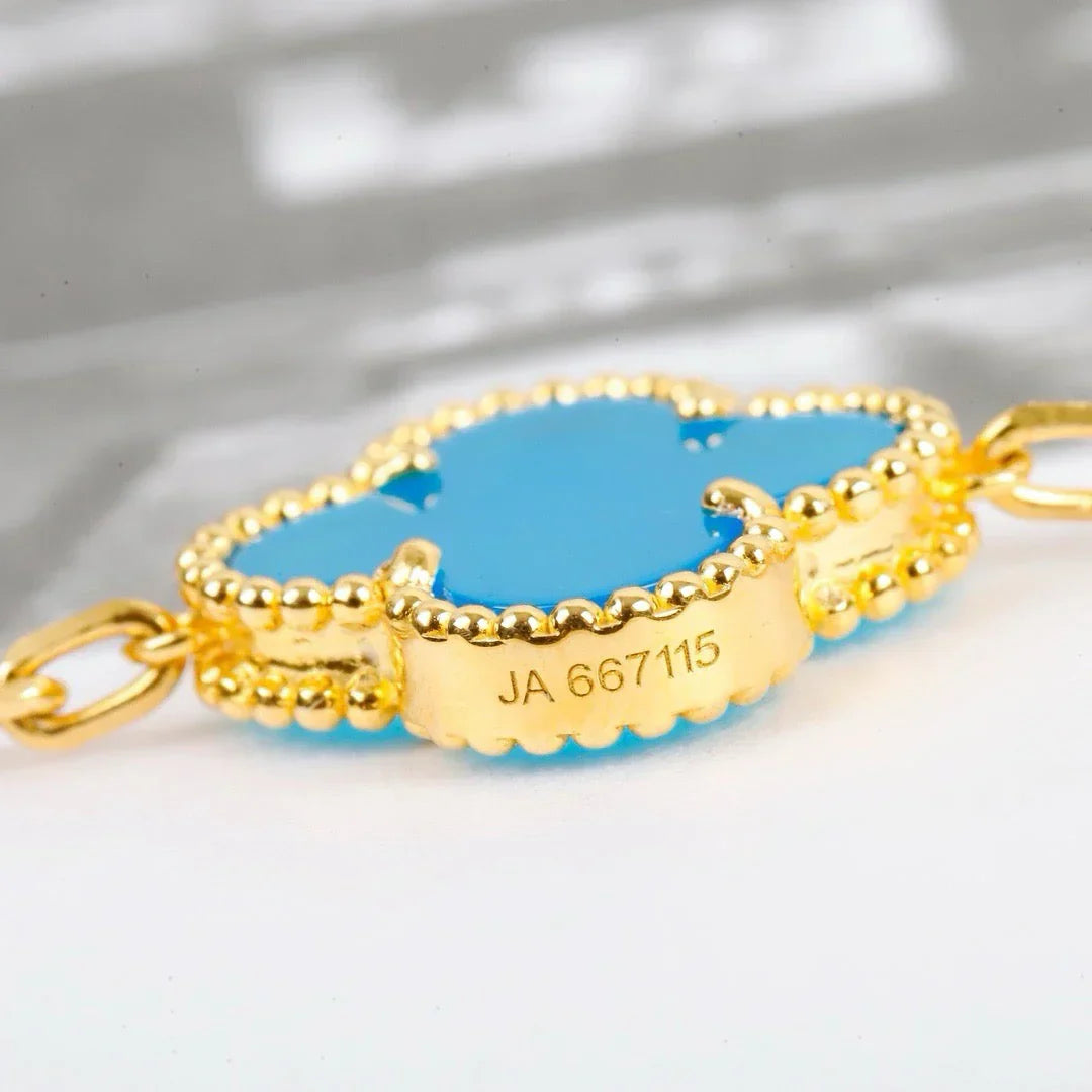[⭐Shinejoy] CLOVER 5 MOTIF TURQUOISE BRACELET COLLECTION