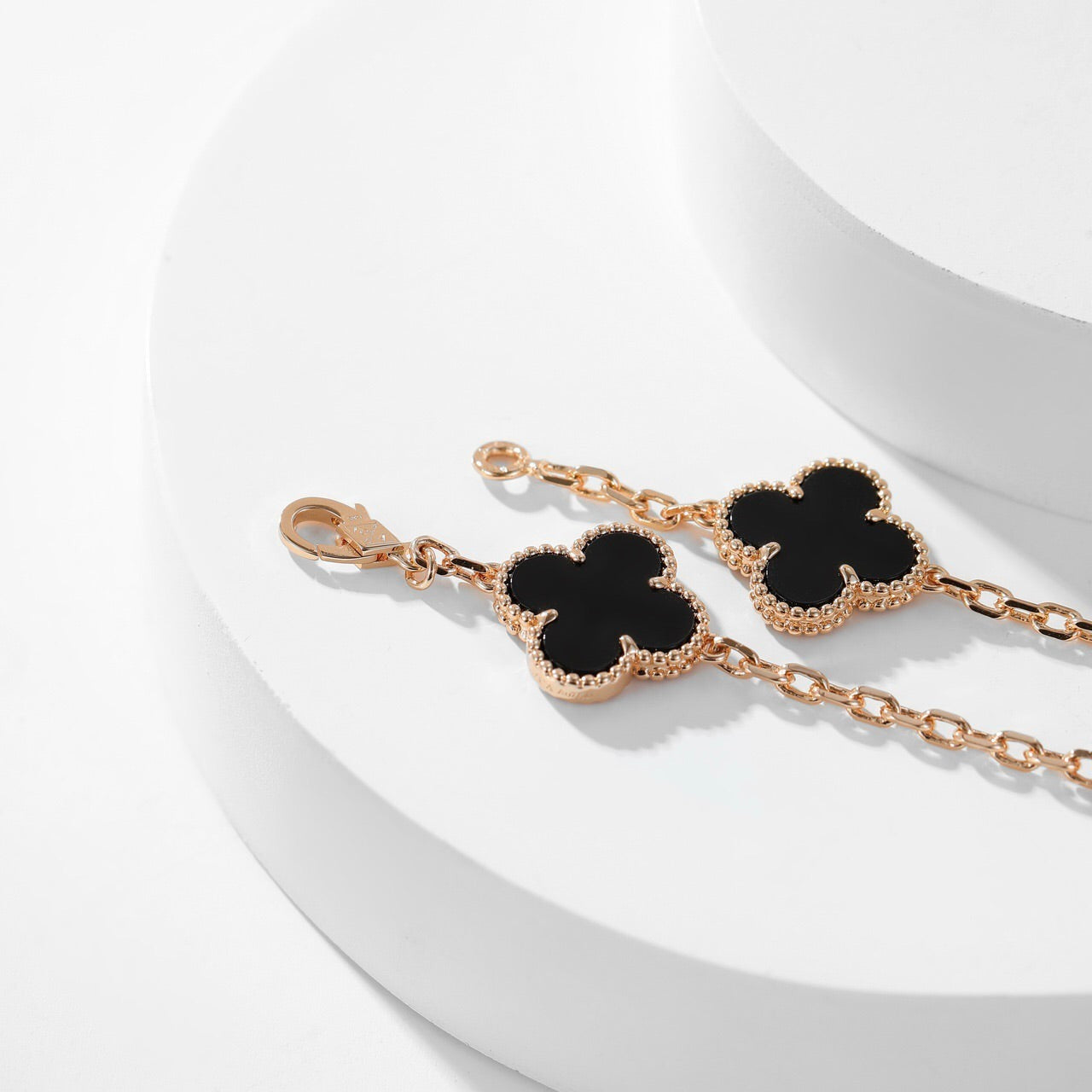 [Shinejoy]CLOVER 10 MOTIFS ONYX NECKLACE