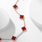 [Shinejoy]CLOVER 10 MOTIFS CARNELIAN NECKLACE