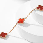 [Shinejoy]CLOVER 10 MOTIFS CARNELIAN NECKLACE
