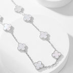 [Shinejoy]CLOVER 10 MOTIFS WHITE MOTHER OF PEARL NECKLACE