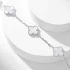 [Shinejoy]CLOVER 10 MOTIFS WHITE MOTHER OF PEARL NECKLACE