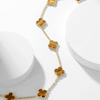 [Shinejoy]CLOVER 10 MOTIFS TIGER EYE NECKLACE
