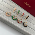 [Shinejoy]NEW COLORED GEMSTONE COLLECTION SMALL HOOP EARRINGS