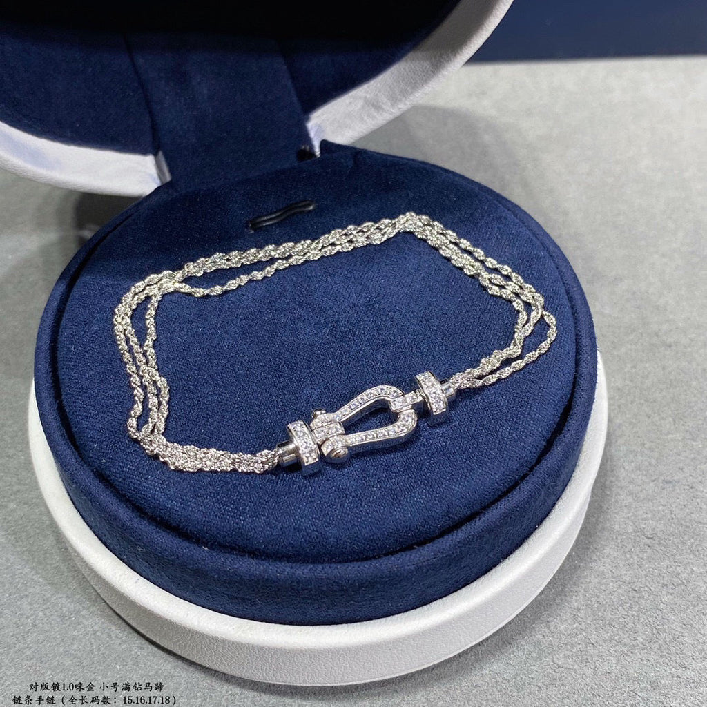 [Shinejoy]FORCE SMALL HORSESHOE  DIAMOND CHAIN ROPE BRACELET