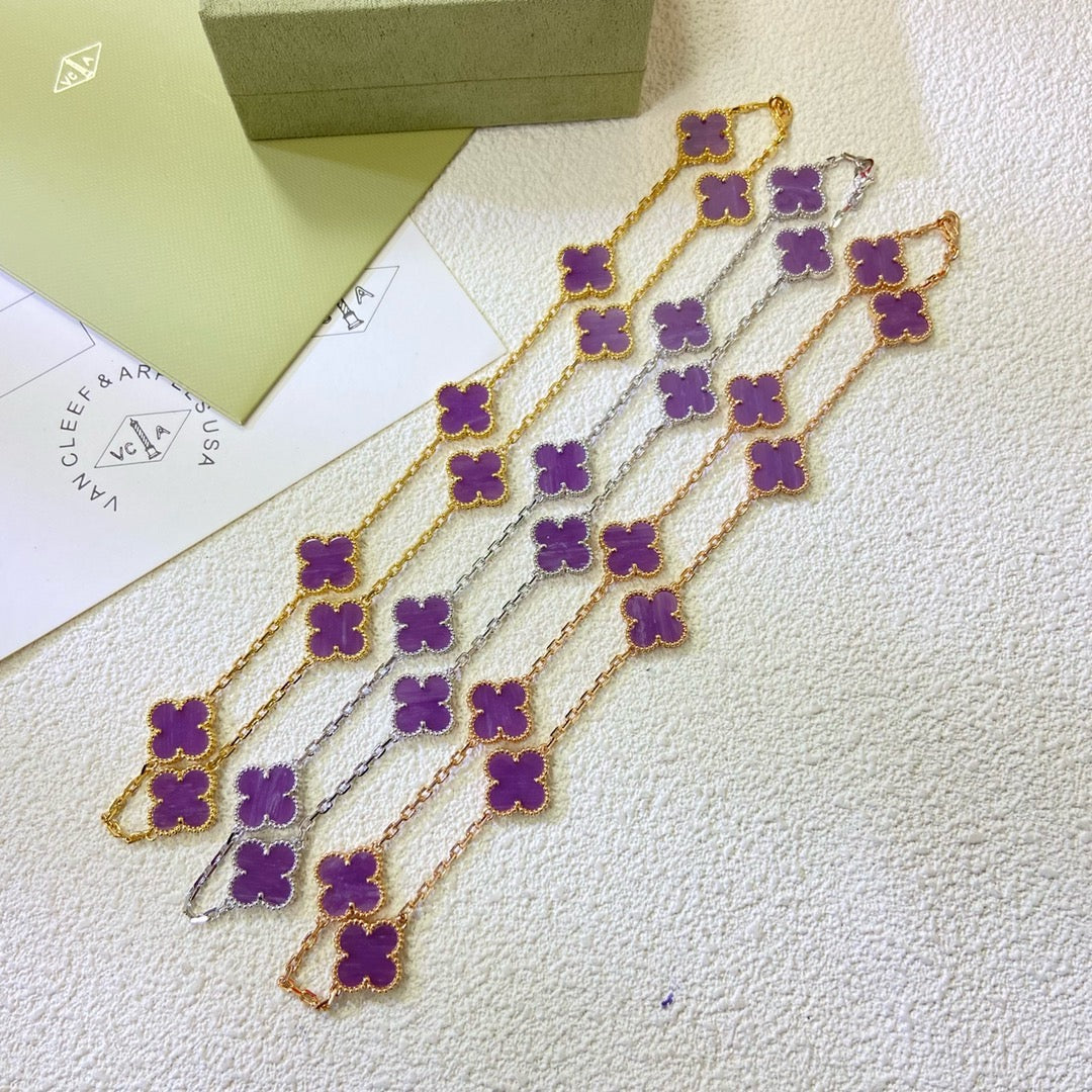 [Shinejoy Jewelry] COLLIER CLOVER 10 MOTIFS VIOLET