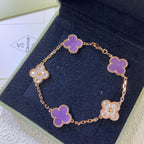 [⭐Shinejoy] COLLECTION DE BRACELETS CLOVER 5 MOTIF VIOLET
