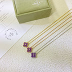 [Shinejoy Jewelry] COLLIER CLOVER 15MM DIAMANT VIOLET