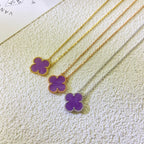 [Shinejoy Jewelry] COLLIER CLOVER 15 MM VIOLET