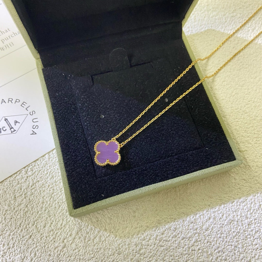 [Shinejoy Jewelry] COLLIER CLOVER 15 MM VIOLET