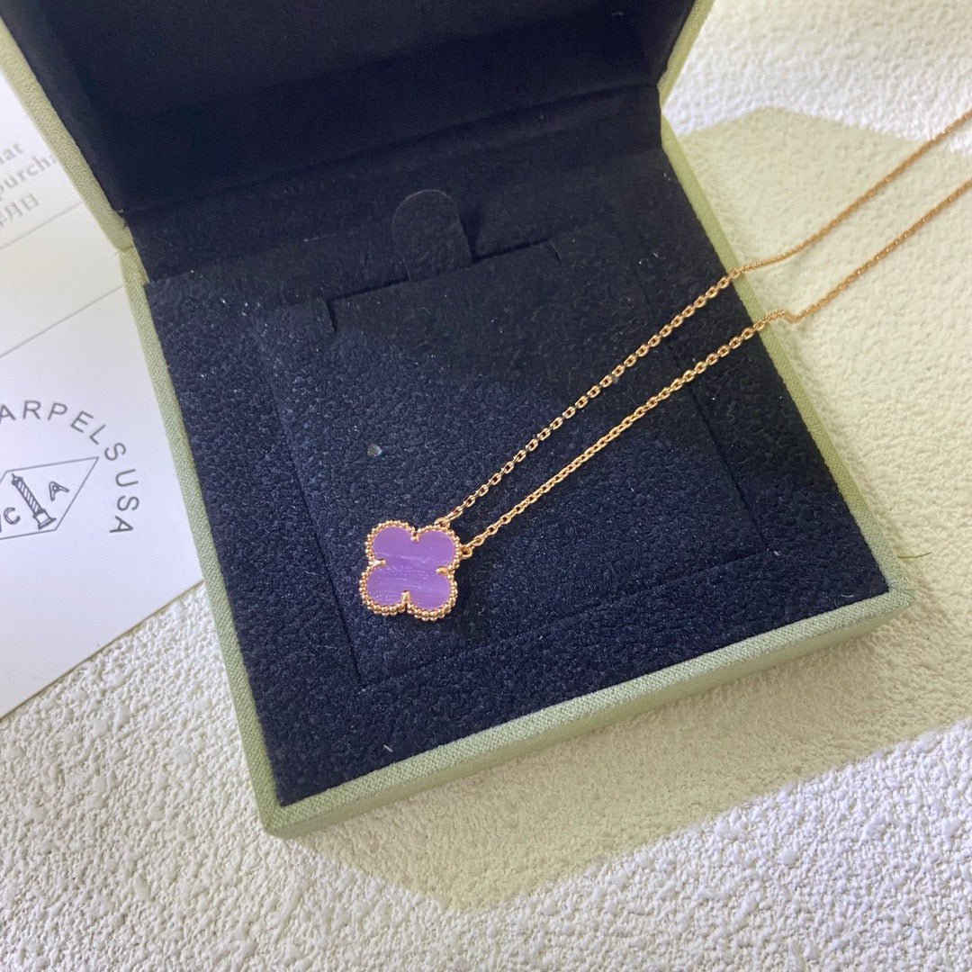[Shinejoy Jewelry] COLLIER CLOVER 15 MM VIOLET