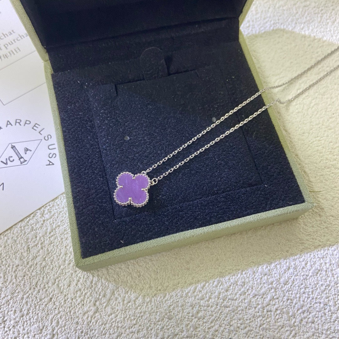 [Shinejoy Jewelry] COLLIER CLOVER 15 MM VIOLET