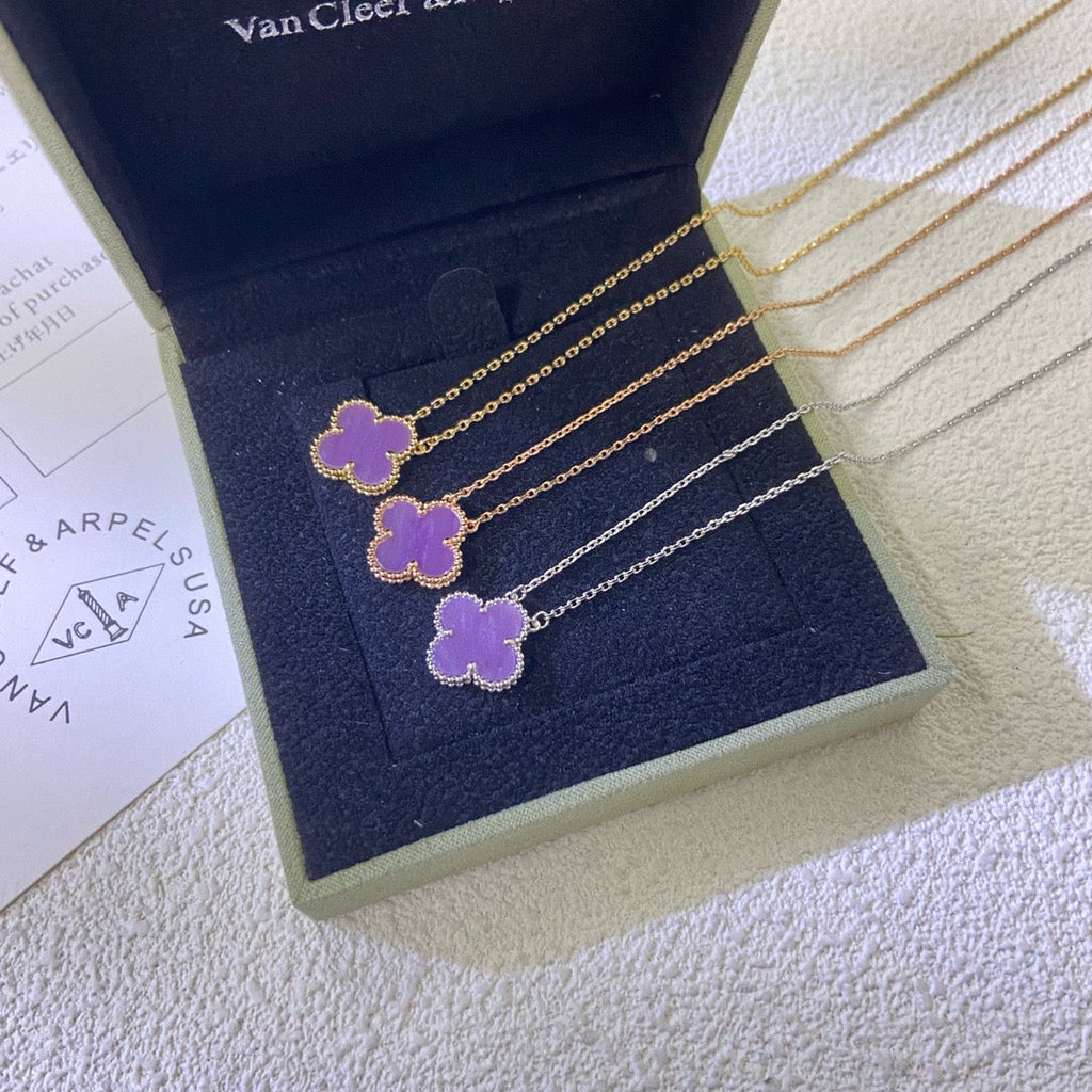 [Shinejoy Jewelry] COLLIER CLOVER 15 MM VIOLET