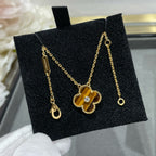 Collier [Shinejoy]CLOVER en diamant 15 mm et agate œil de tigre jaune